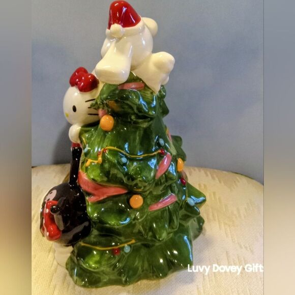 Hello Kitty and Friends Christmas Tree Ceramic 8" Sanrio Blue Clay Works NWT - Picture 3 of 5